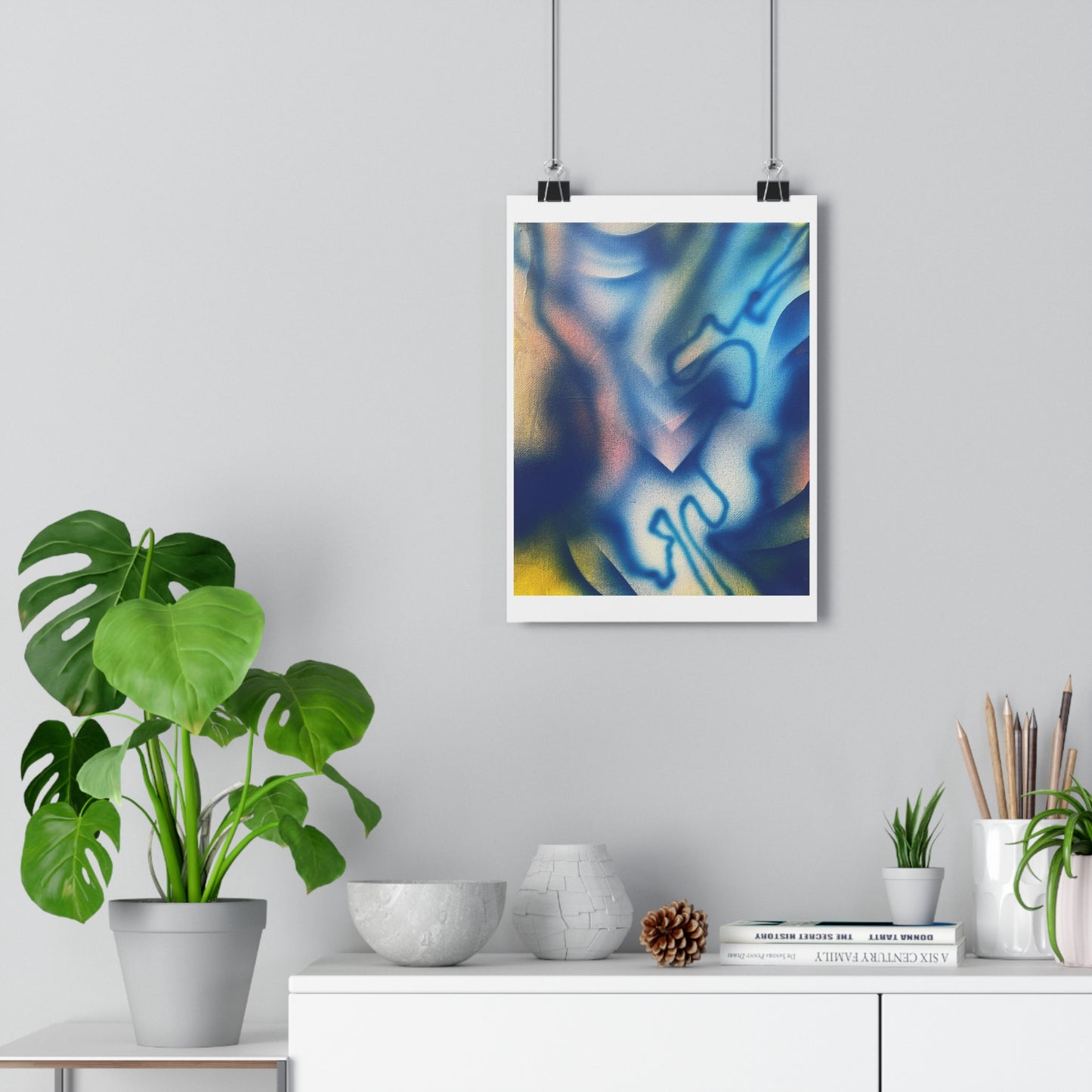 "Blue Spray 2" - Giclée Art Print by artist David Hilborn