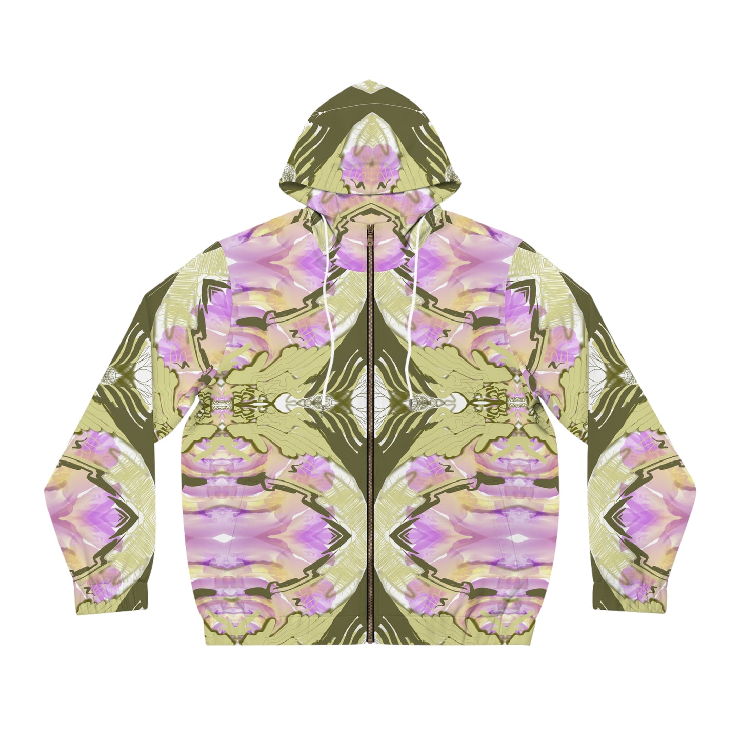 “Pond” - All Over Graphic Zip-Up Hoodie by Artist David Hilborn