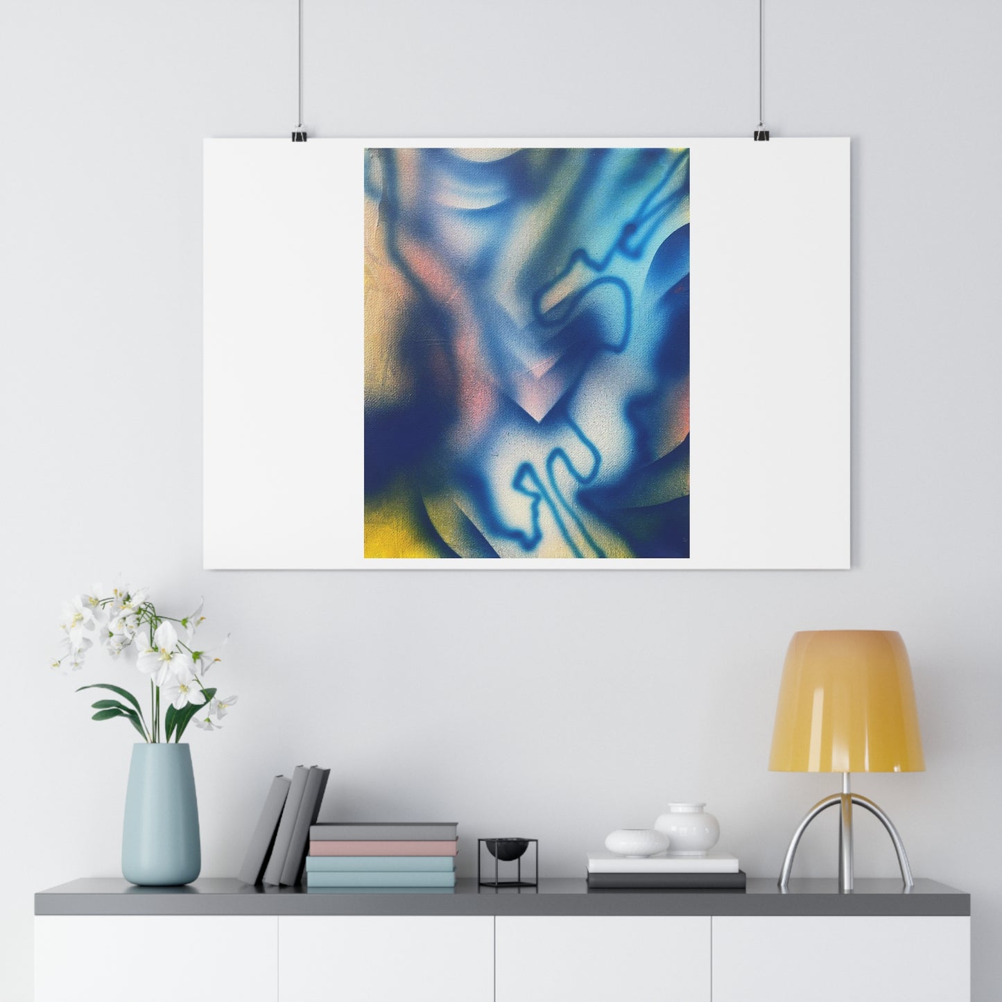 "Blue Spray 2" - Giclée Art Print by artist David Hilborn