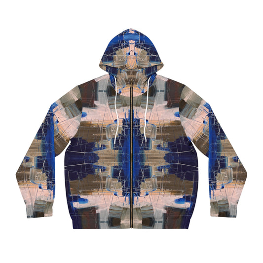 "Beach House” - All Over Graphic Zip-Up Hoodie by Artist David Hilborn