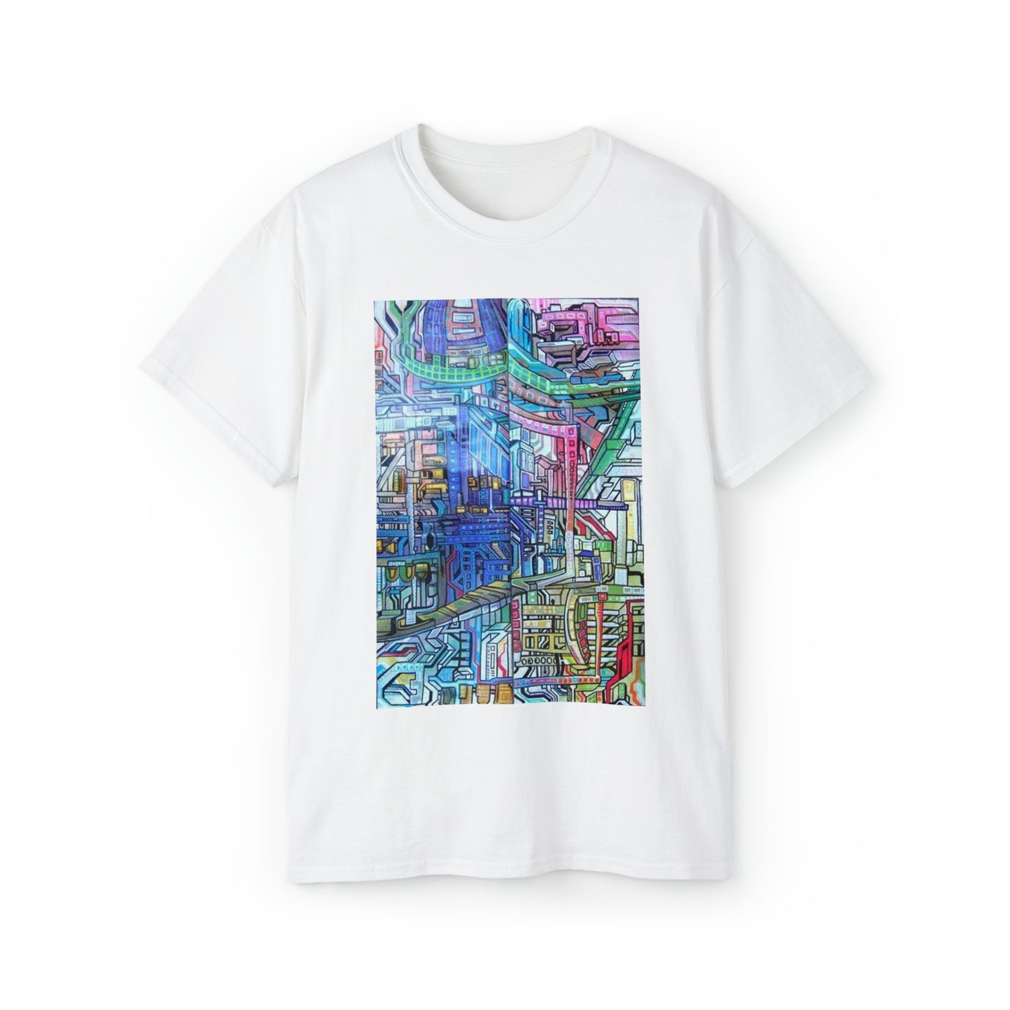 “Blockstrain” - Short Sleeve Graphic Tee by Artist David Hilborn