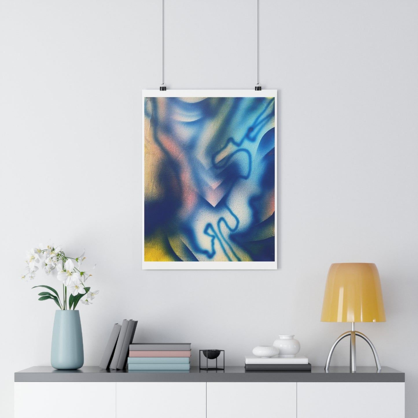 "Blue Spray 2" - Giclée Art Print by artist David Hilborn