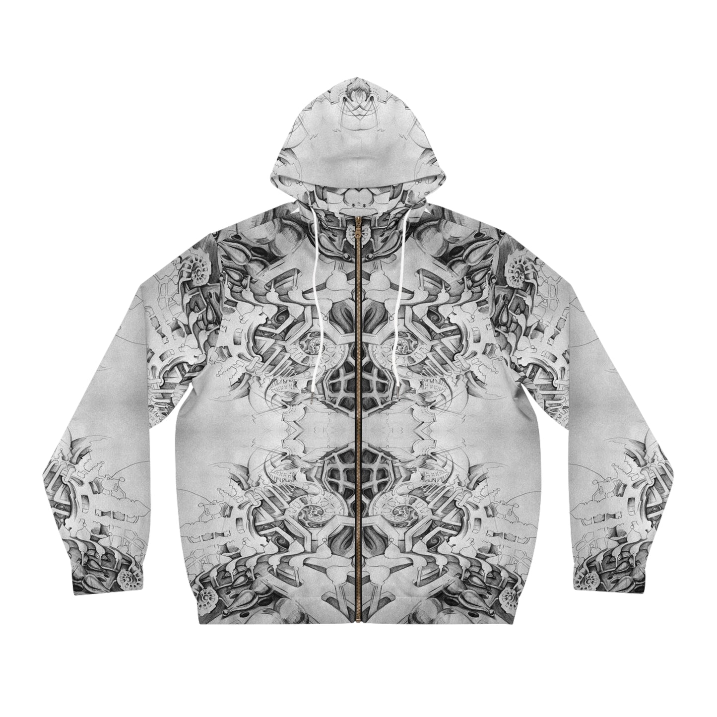 "Checkmate” - All Over Graphic Zip-Up Hoodie by Artist David Hilborn