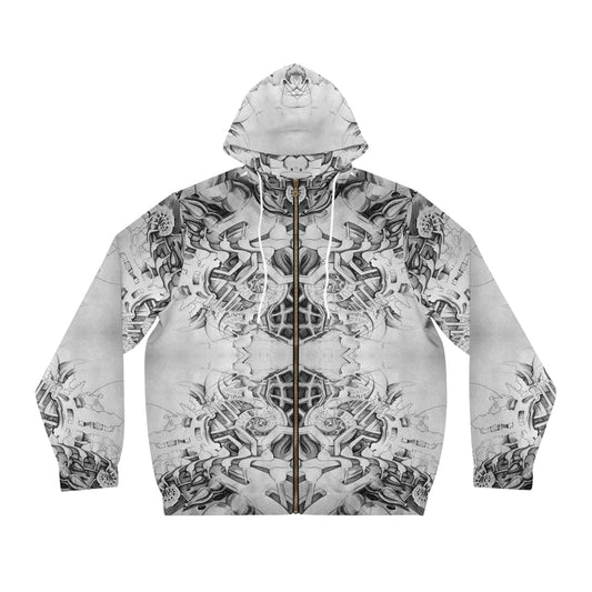 "Checkmate” - All Over Graphic Zip-Up Hoodie by Artist David Hilborn