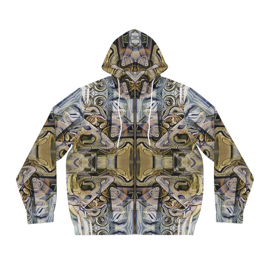 "Mech” - All Over Graphic Zip-Up Hoodie by Artist David Hilborn