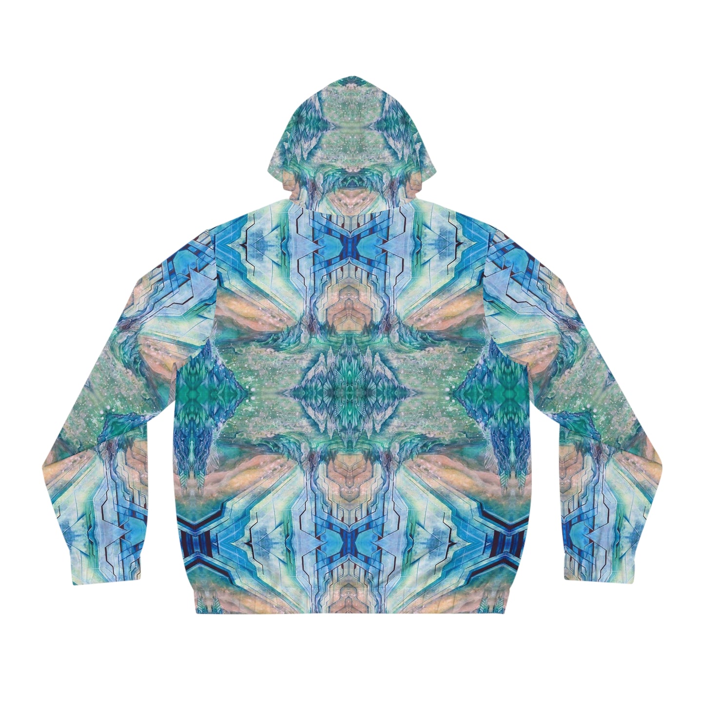 "Aqua Terrestrial” - All Over Graphic Zip-Up Hoodie by Artist David Hilborn