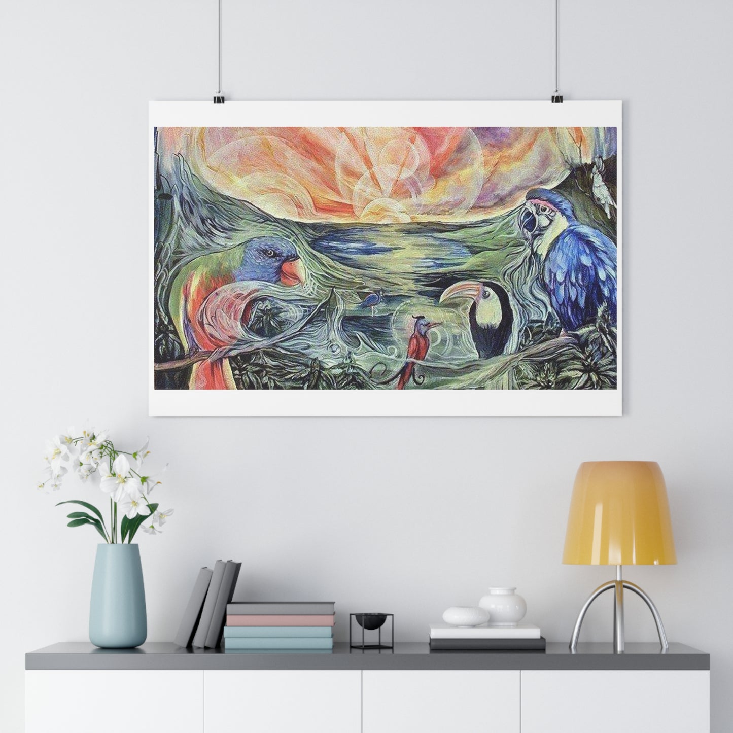 "Birds and Cannabis”- Giclée Art Print by artist David Hilborn