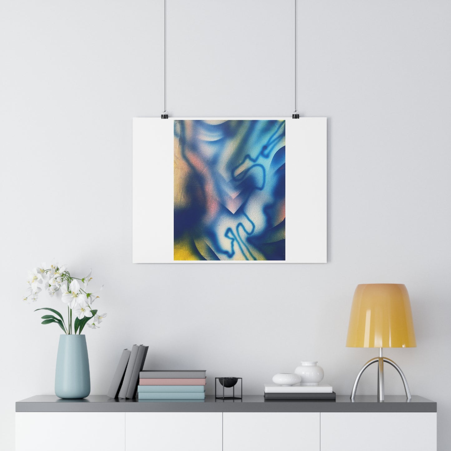 "Blue Spray 2" - Giclée Art Print by artist David Hilborn