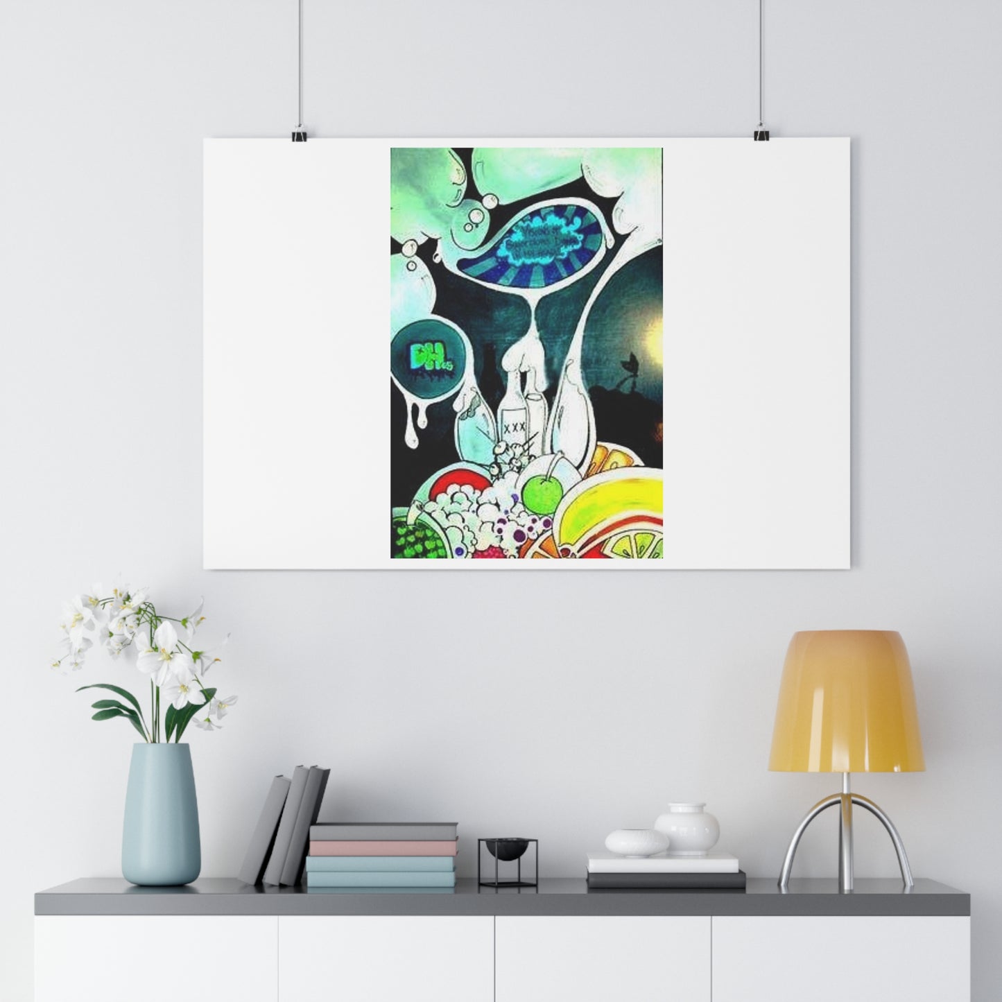 "Fluffy Fruit Bowl”- Giclée Art Print by artist David Hilborn