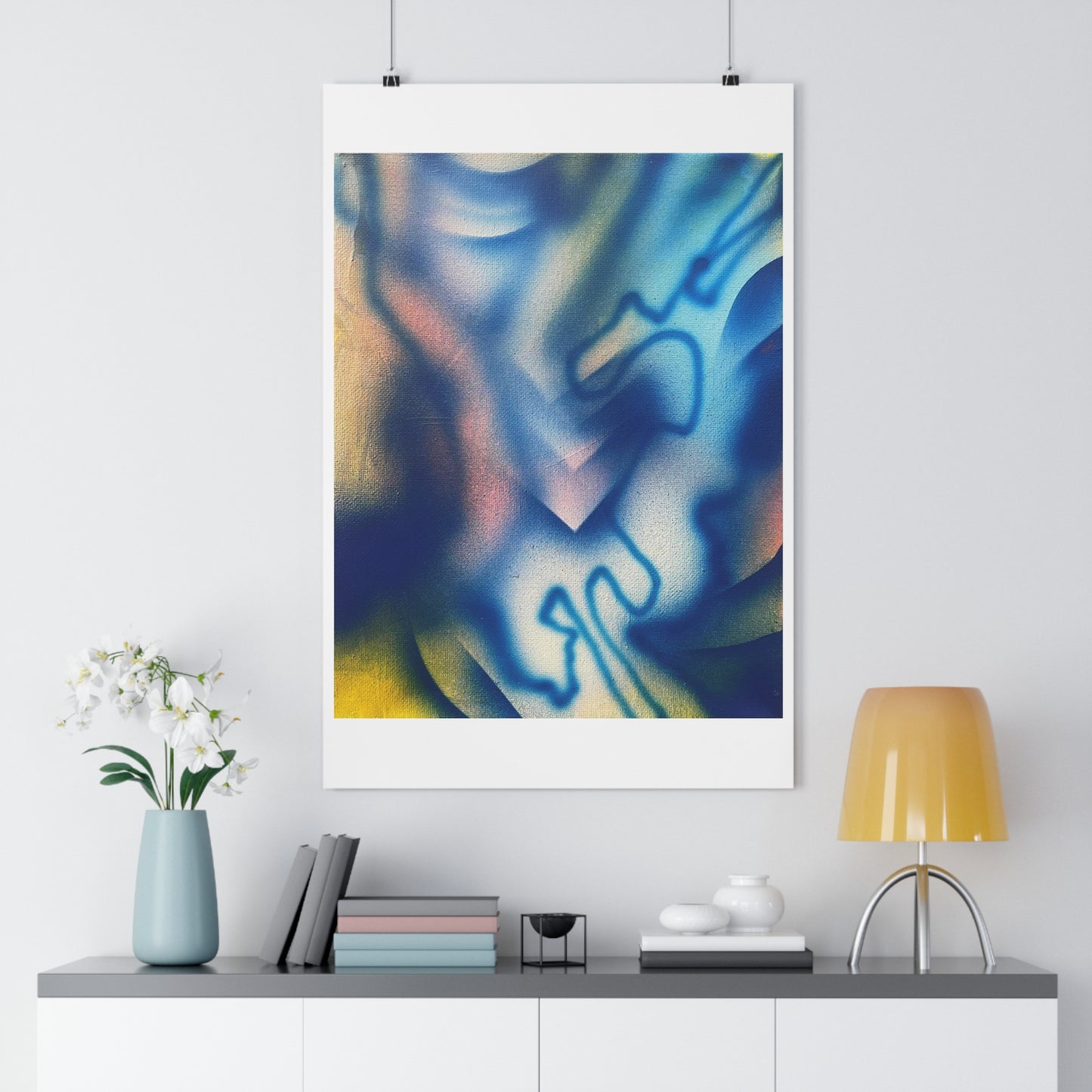 "Blue Spray 2" - Giclée Art Print by artist David Hilborn