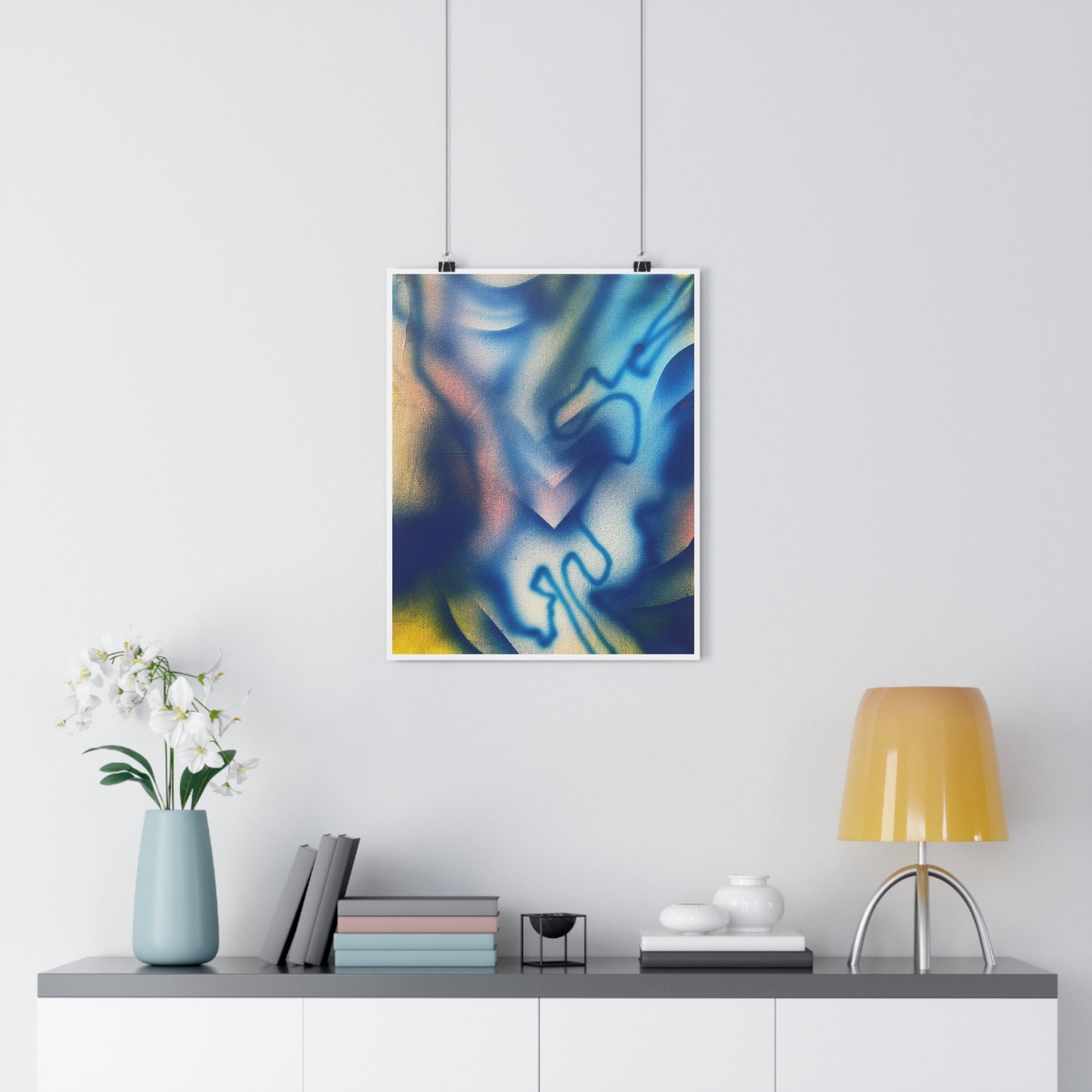 "Blue Spray 2" - Giclée Art Print by artist David Hilborn