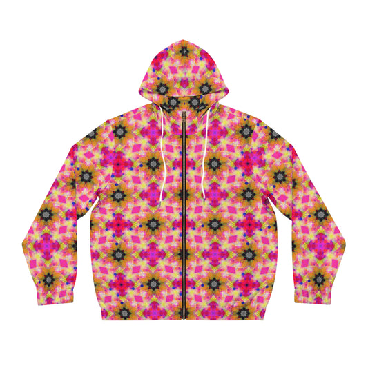 "Sunflowers” - All Over Graphic Zip-Up Hoodie by Artist David Hilborn