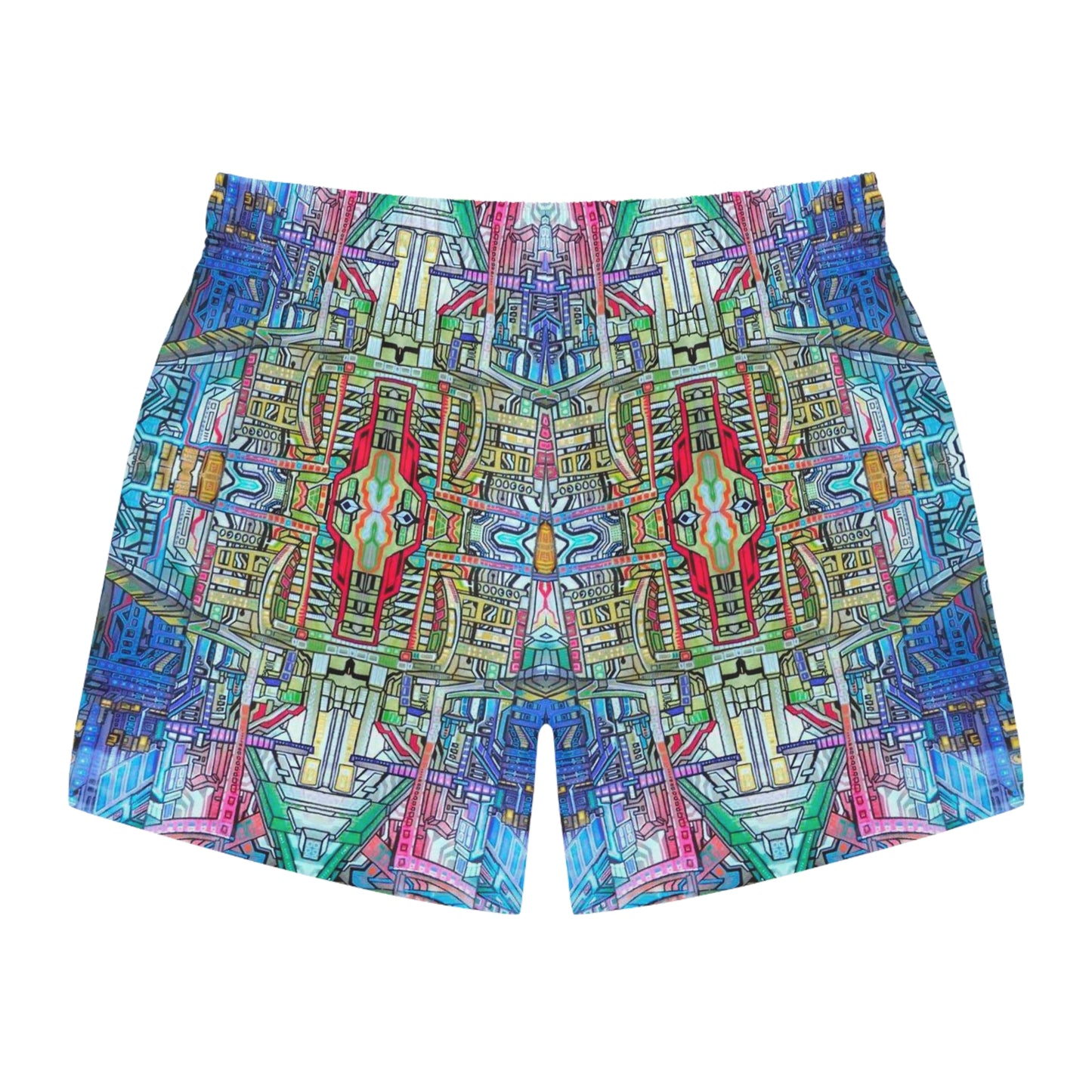 “Blockstrain” - Swim Trunks by Artist David Hilborn