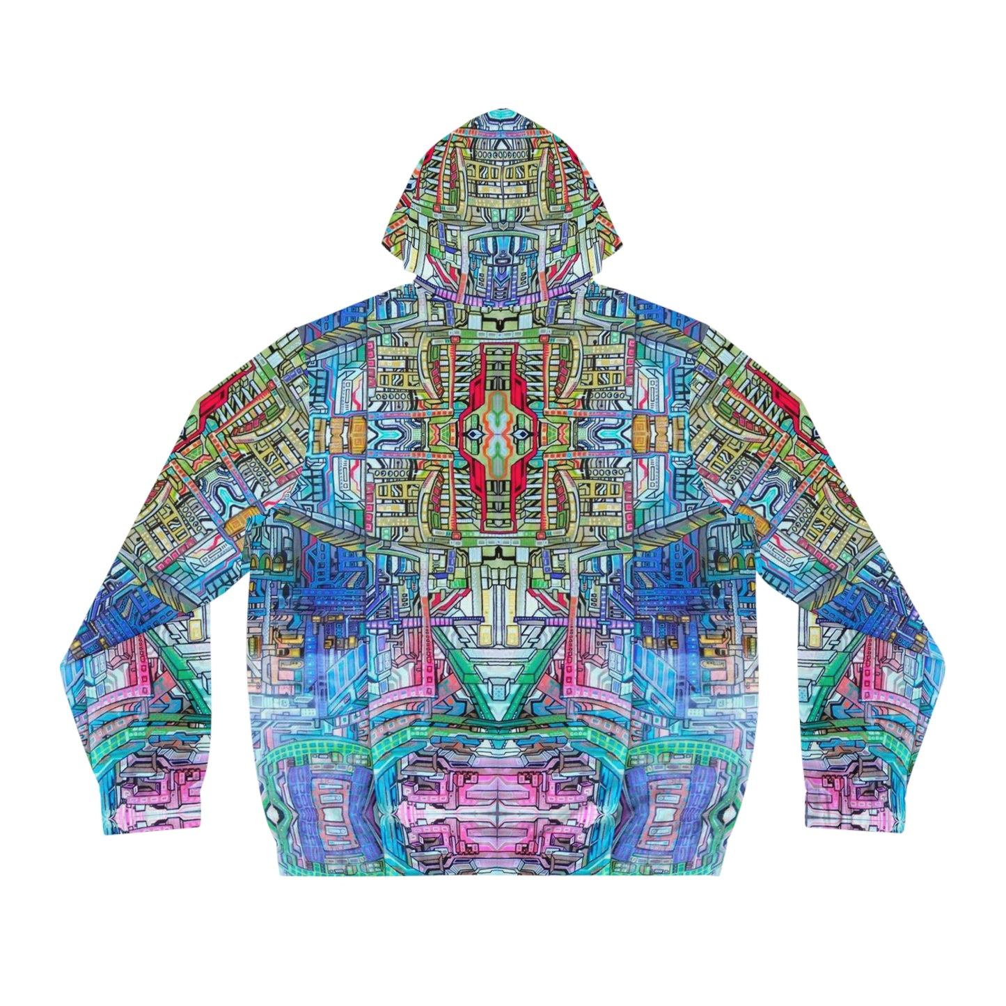 “Blockstrain” - All Over Graphic Zip-Up Hoodie by Artist David Hilborn