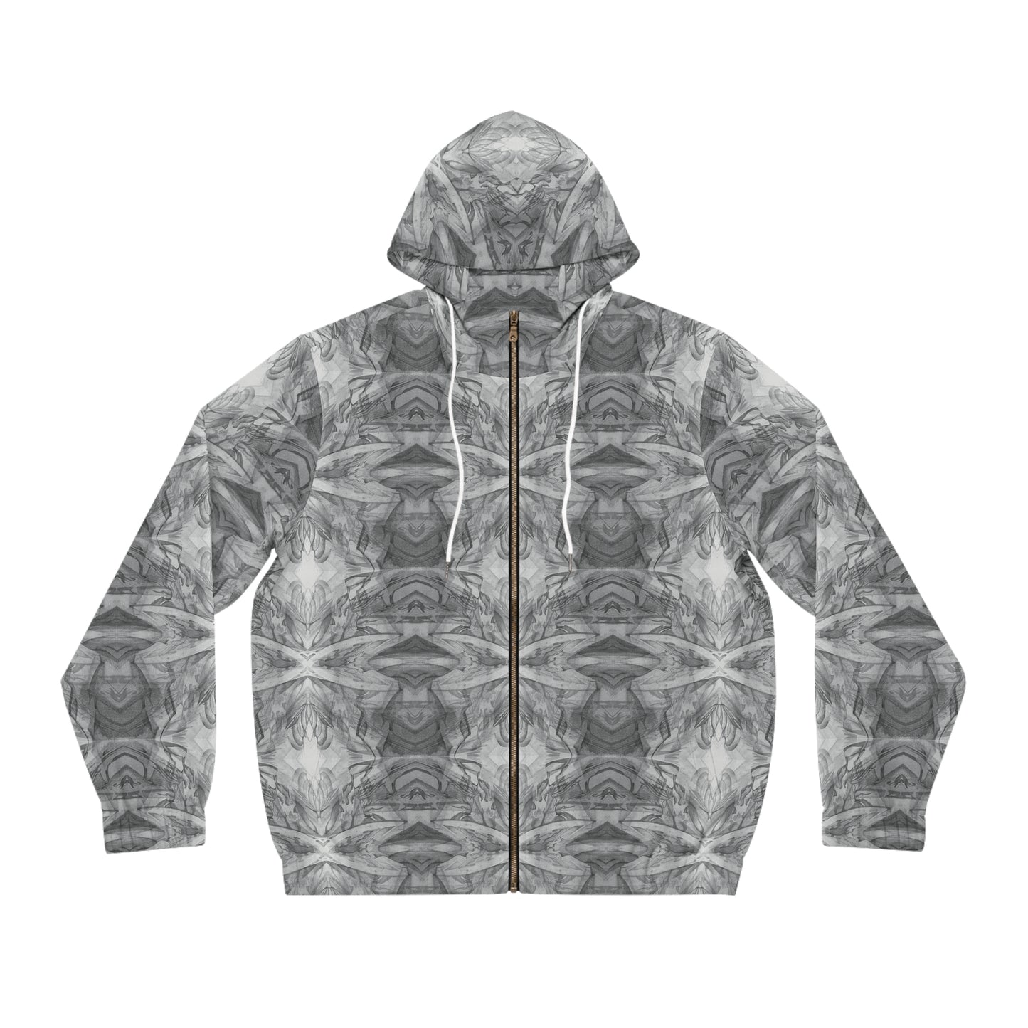 “Tiki” - All Over Graphic Zip-Up Hoodie by Artist David Hilborn