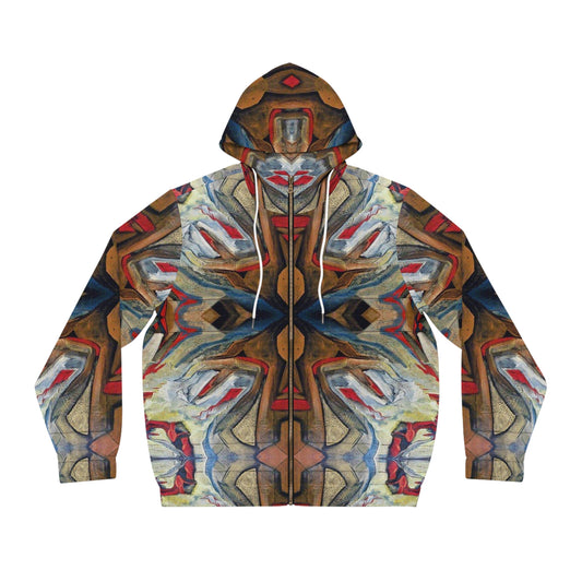 "Butte” - All Over Graphic Zip-Up Hoodie by Artist David Hilborn