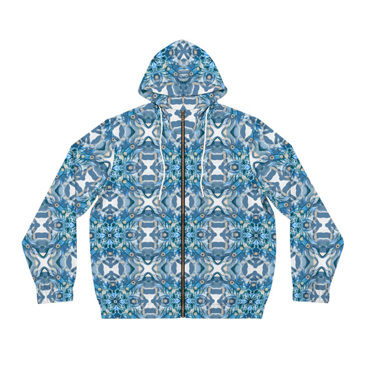 “Ripple” - All Over Graphic Zip-Up Hoodie by Artist David Hilborn
