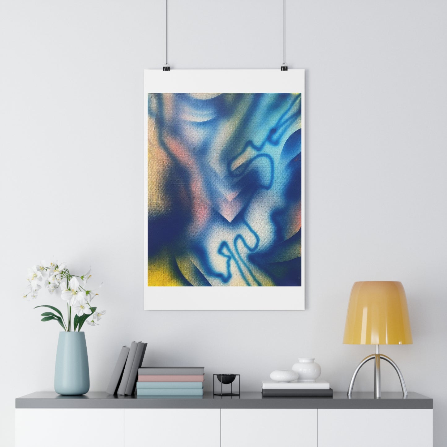 "Blue Spray 2" - Giclée Art Print by artist David Hilborn