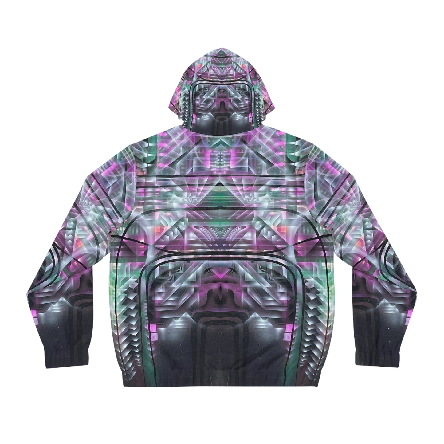 “Compute” - All Over Graphic Zip-Up Hoodie by Artist David Hilborn