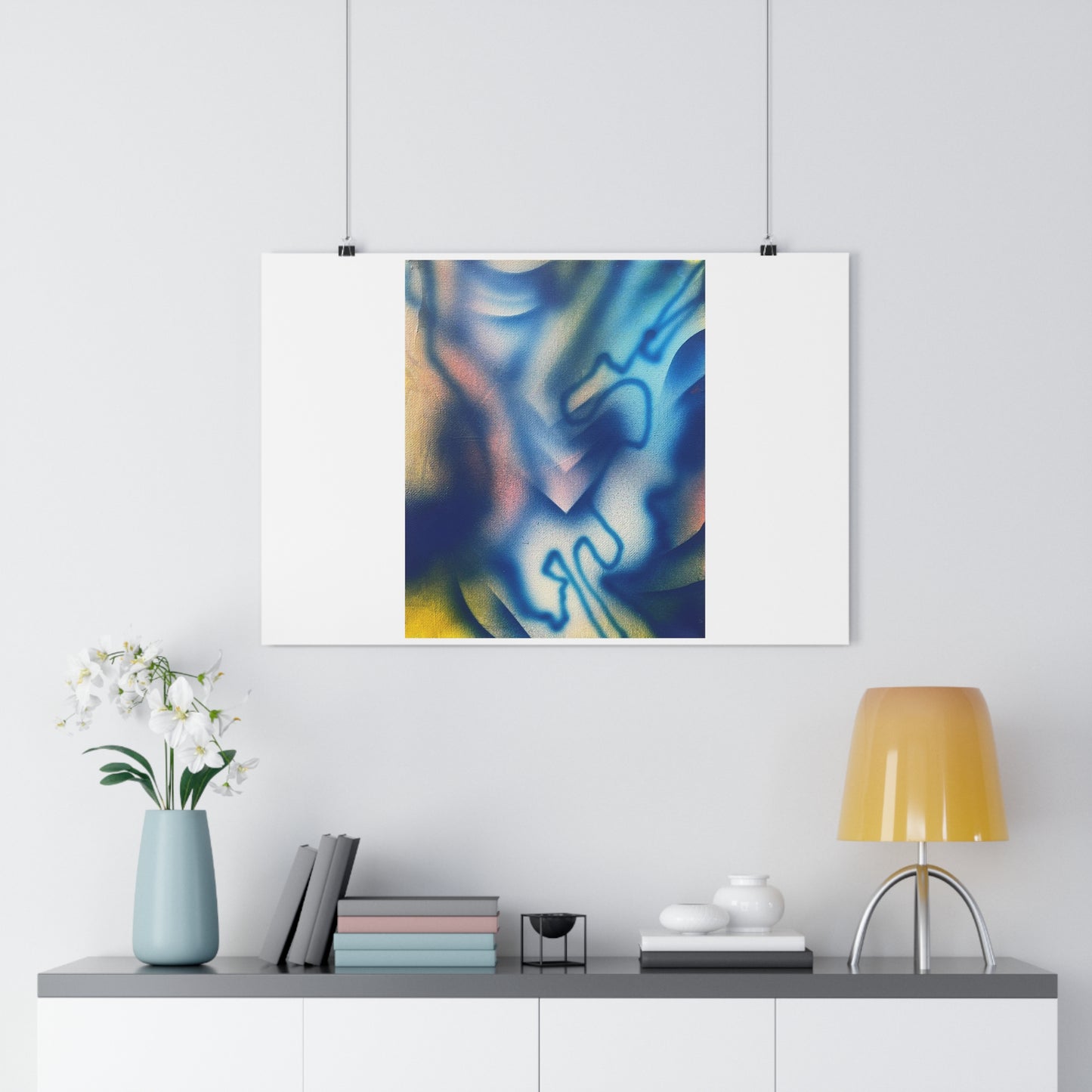 "Blue Spray 2" - Giclée Art Print by artist David Hilborn