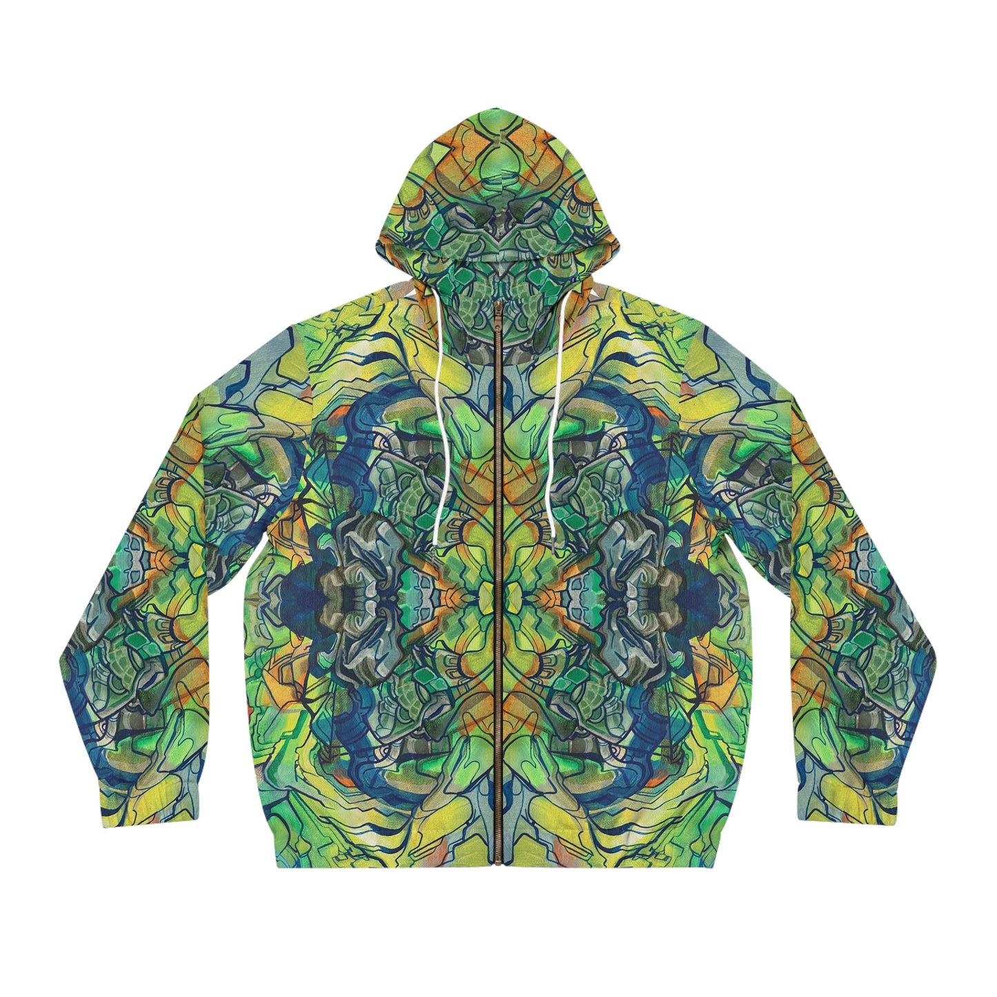 “Flourish” - All Over Graphic Zip-Up Hoodie by Artist David Hilborn