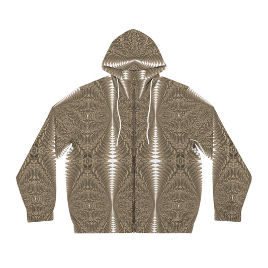 “Slither” - All Over Graphic Zip-Up Hoodie by Artist David Hilborn