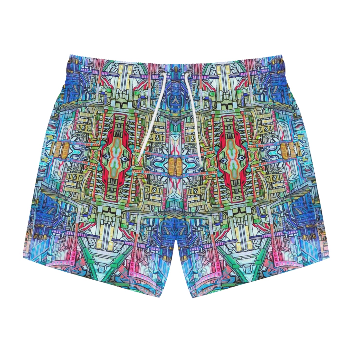 “Blockstrain” - Swim Trunks by Artist David Hilborn