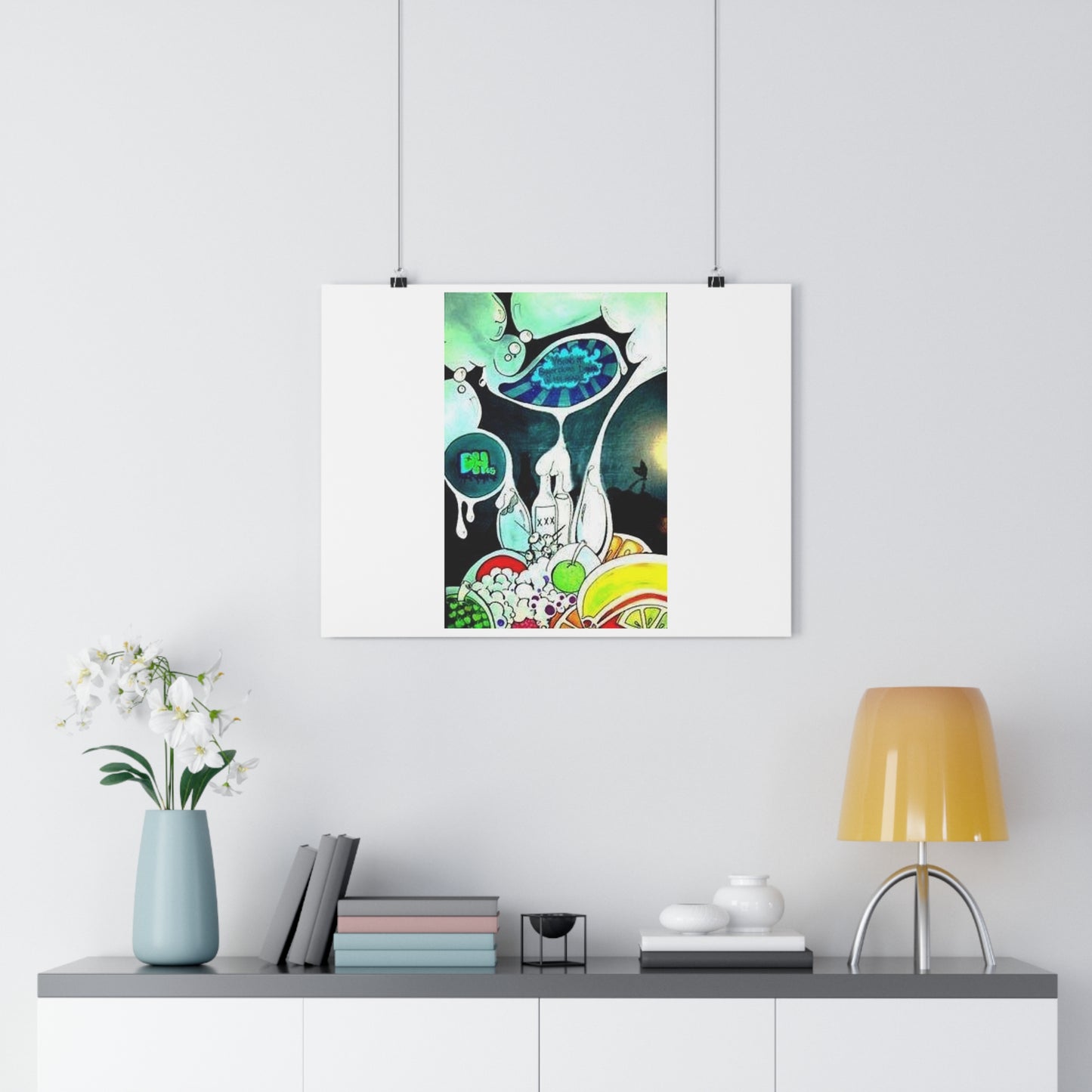 "Fluffy Fruit Bowl”- Giclée Art Print by artist David Hilborn