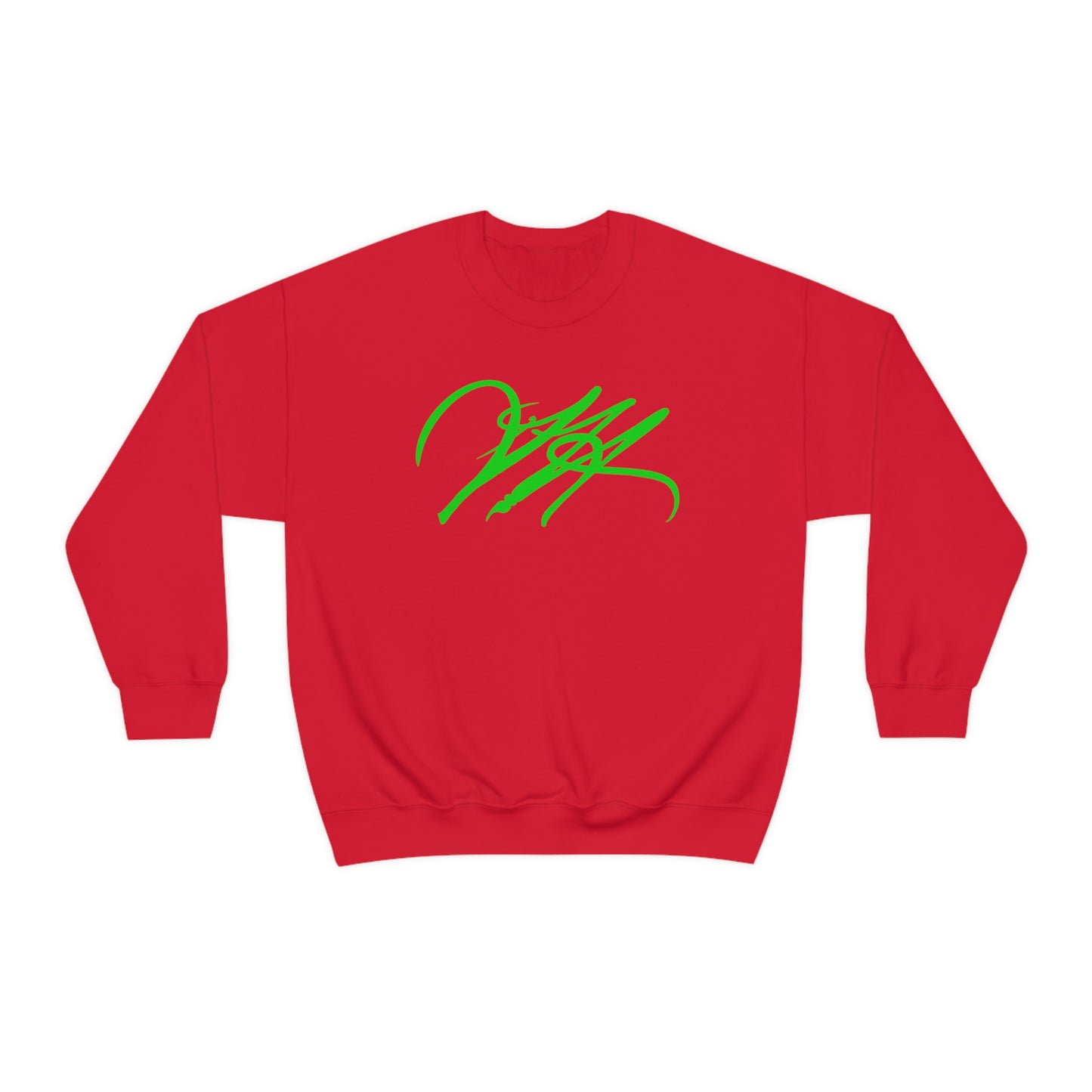 “Script Logo - Lime” - Graphic Crewneck Sweatshirt by Artist David Hilborn