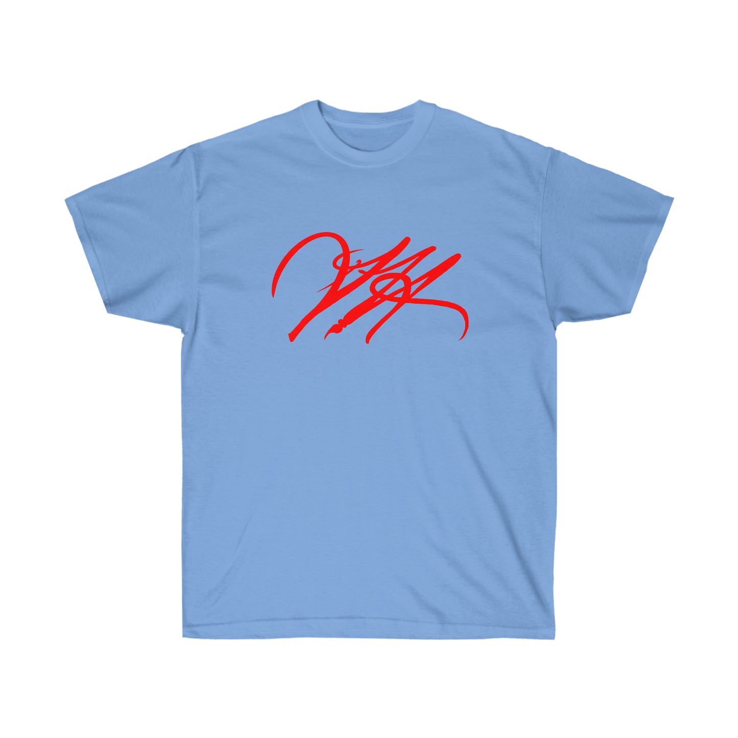 “Script Logo - Red” - Unisex Ultra Cotton Tee by Artist David Hilborn