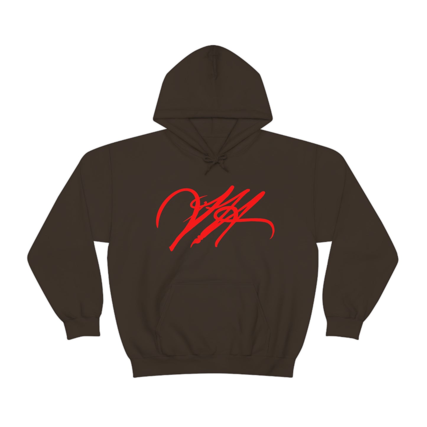 “Script Logo - Red” - Unisex Hooded Sweatshirt by artist David Hilborn