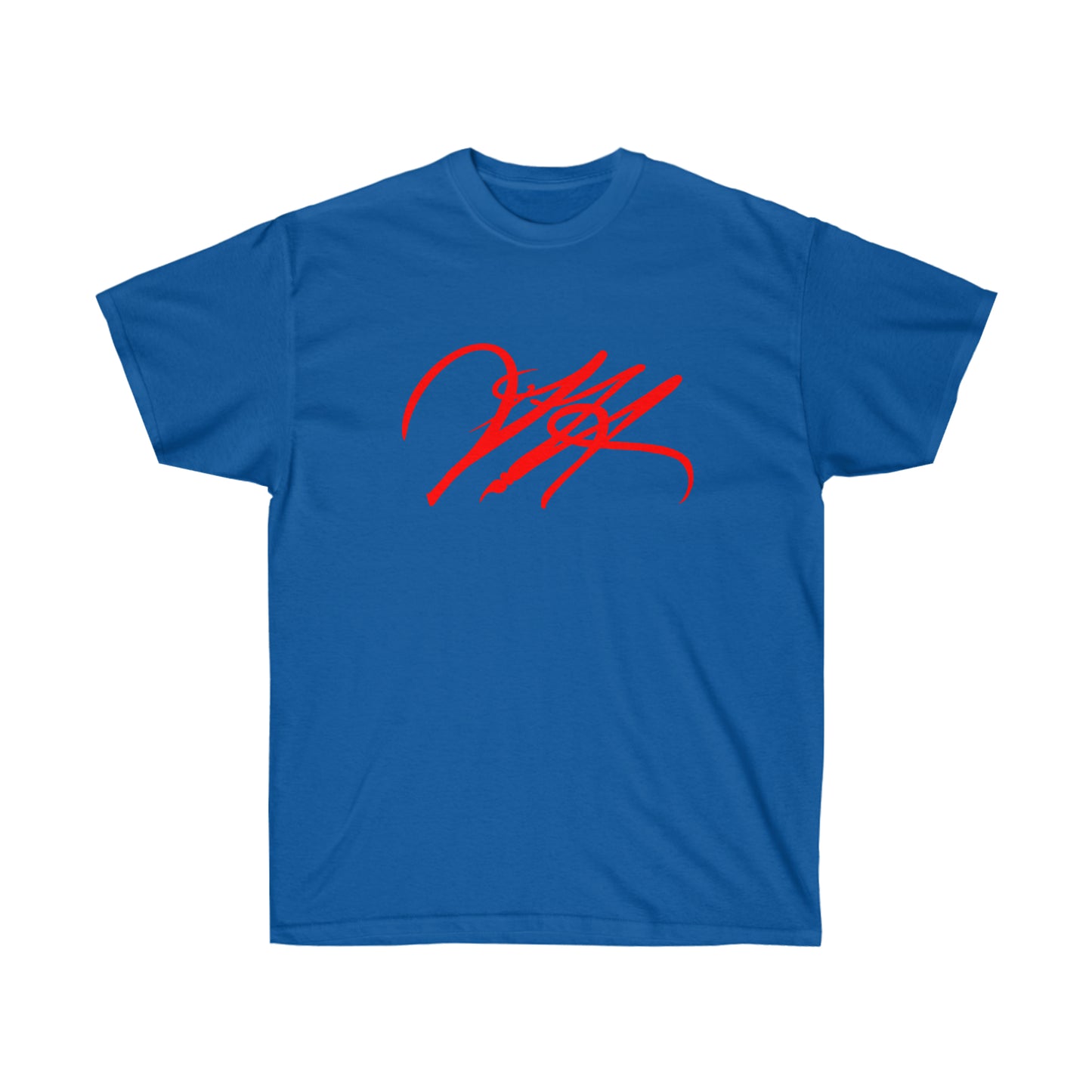 “Script Logo - Red” - Unisex Ultra Cotton Tee by Artist David Hilborn