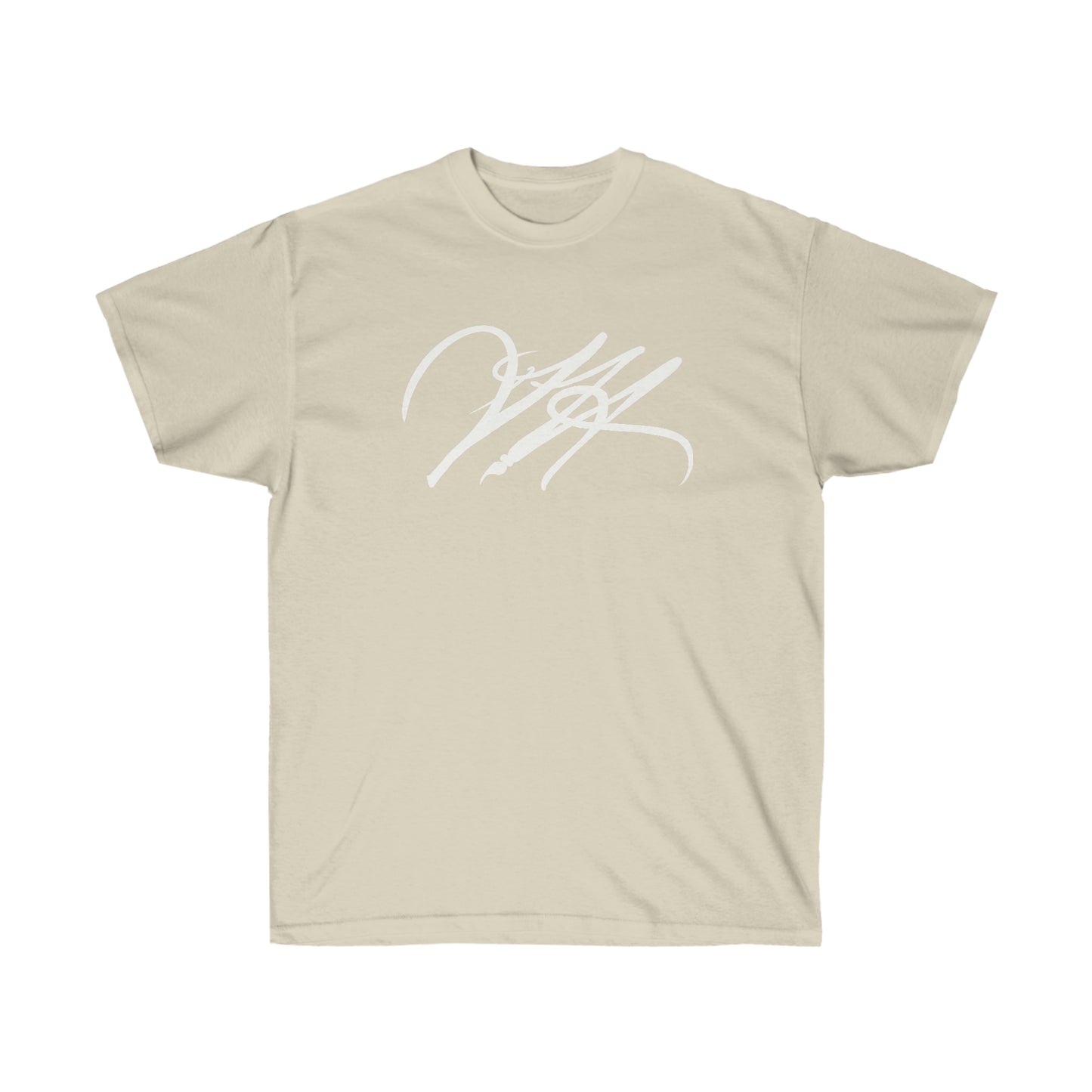 “Script Logo - White” - Unisex Ultra Cotton Tee by Artist David Hilborn