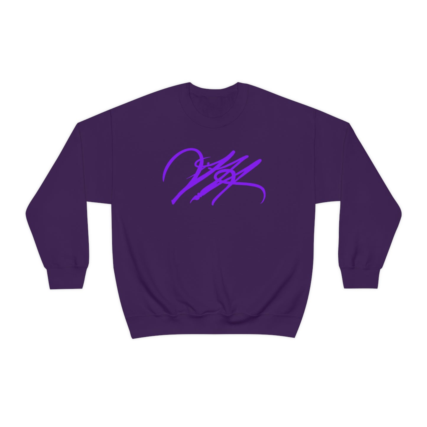 “Script Logo - Purple” - Graphic Crewneck Sweatshirt by Artist David Hilborn