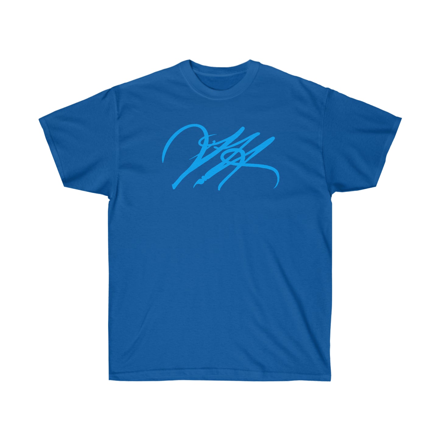 “Script Logo - Electric Blue” - Unisex Ultra Cotton Tee by Artist David Hilborn