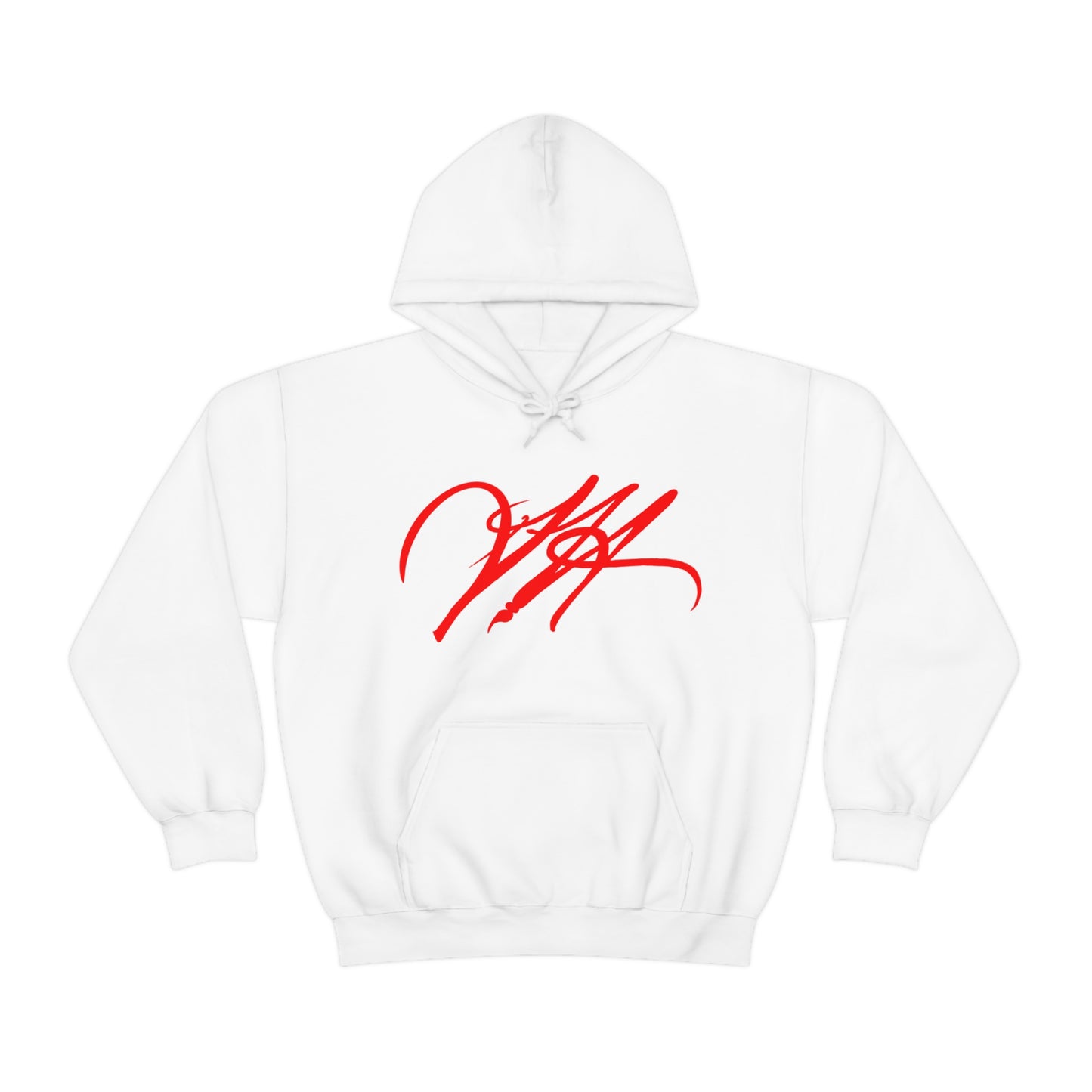 “Script Logo - Red” - Unisex Hooded Sweatshirt by artist David Hilborn