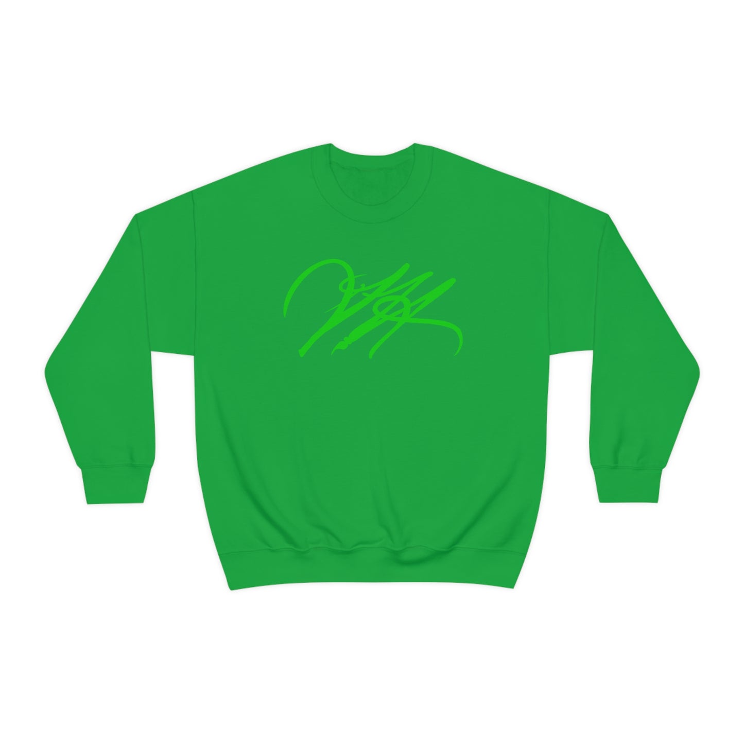 “Script Logo - Lime” - Graphic Crewneck Sweatshirt by Artist David Hilborn