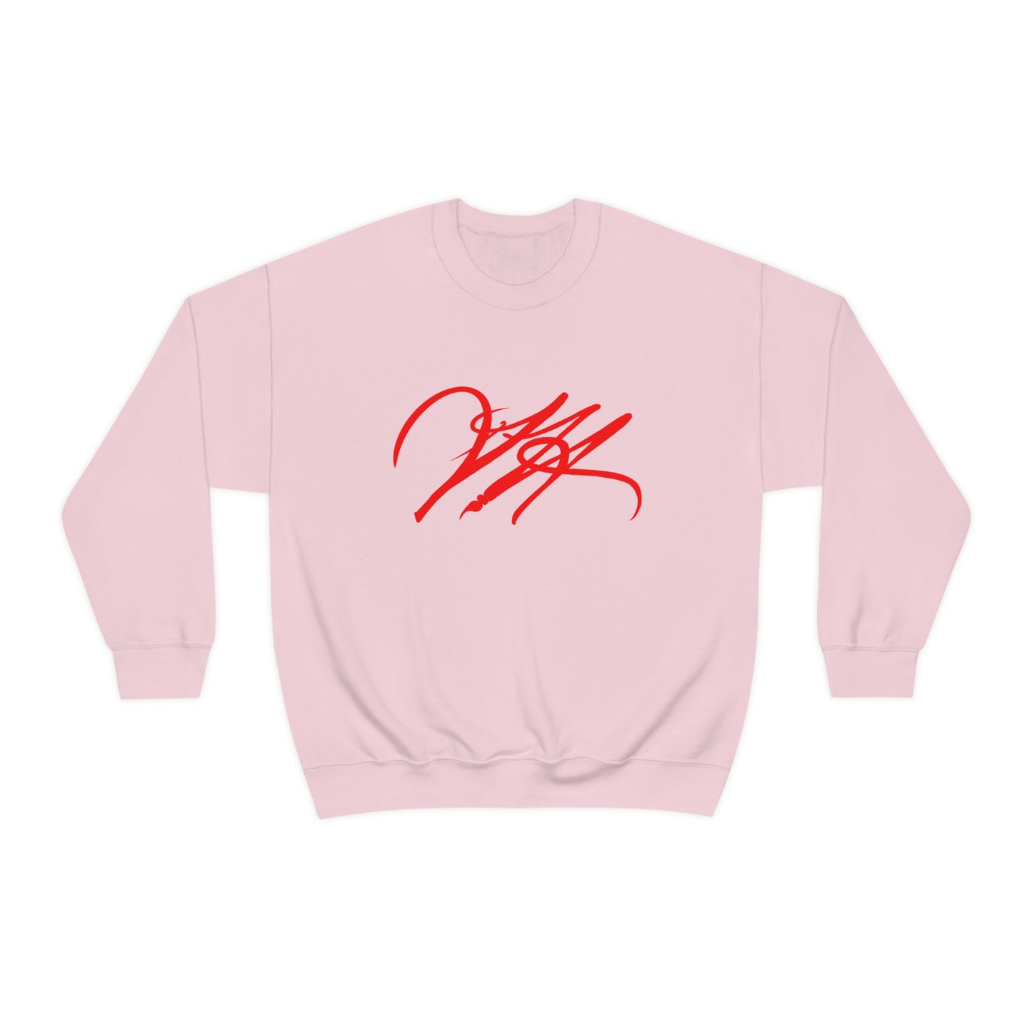 “Script Logo - Red” - Graphic Crewneck Sweatshirt by Artist David Hilborn