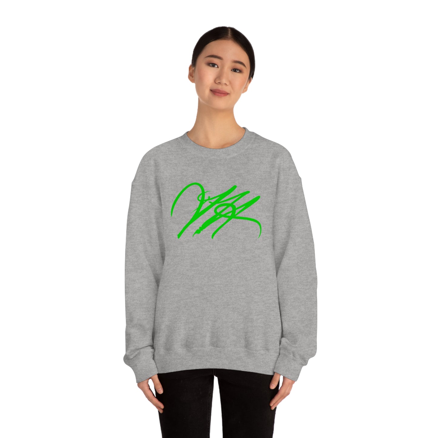 “Script Logo - Lime” - Graphic Crewneck Sweatshirt by Artist David Hilborn