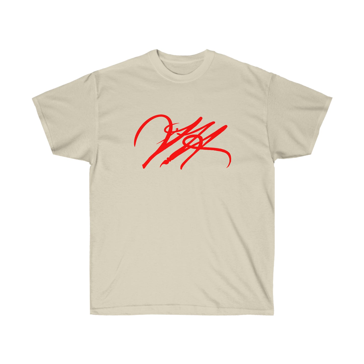 “Script Logo - Red” - Unisex Ultra Cotton Tee by Artist David Hilborn