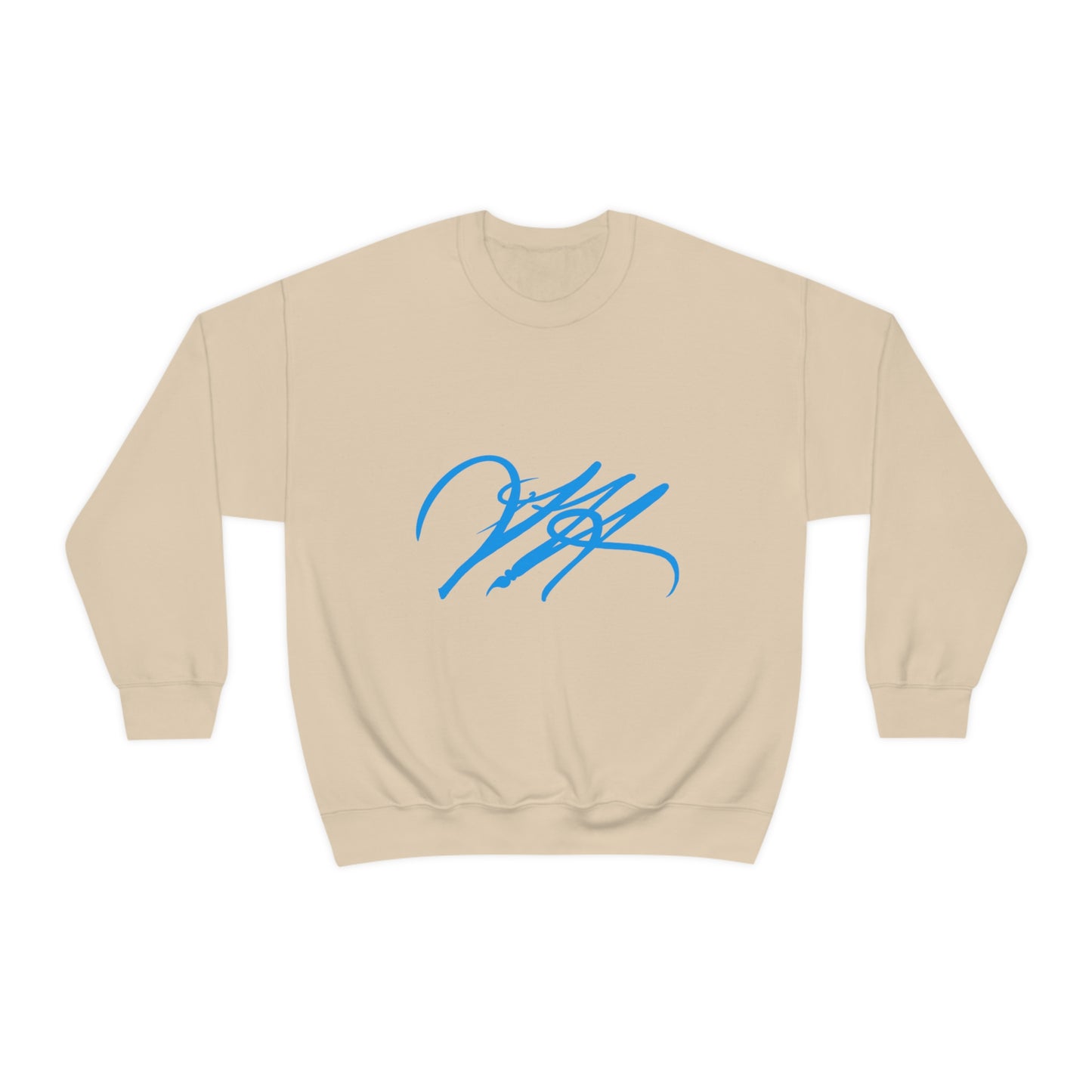 “Script Logo - Electric Blue” - Graphic Crewneck Sweatshirt by Artist David Hilborn