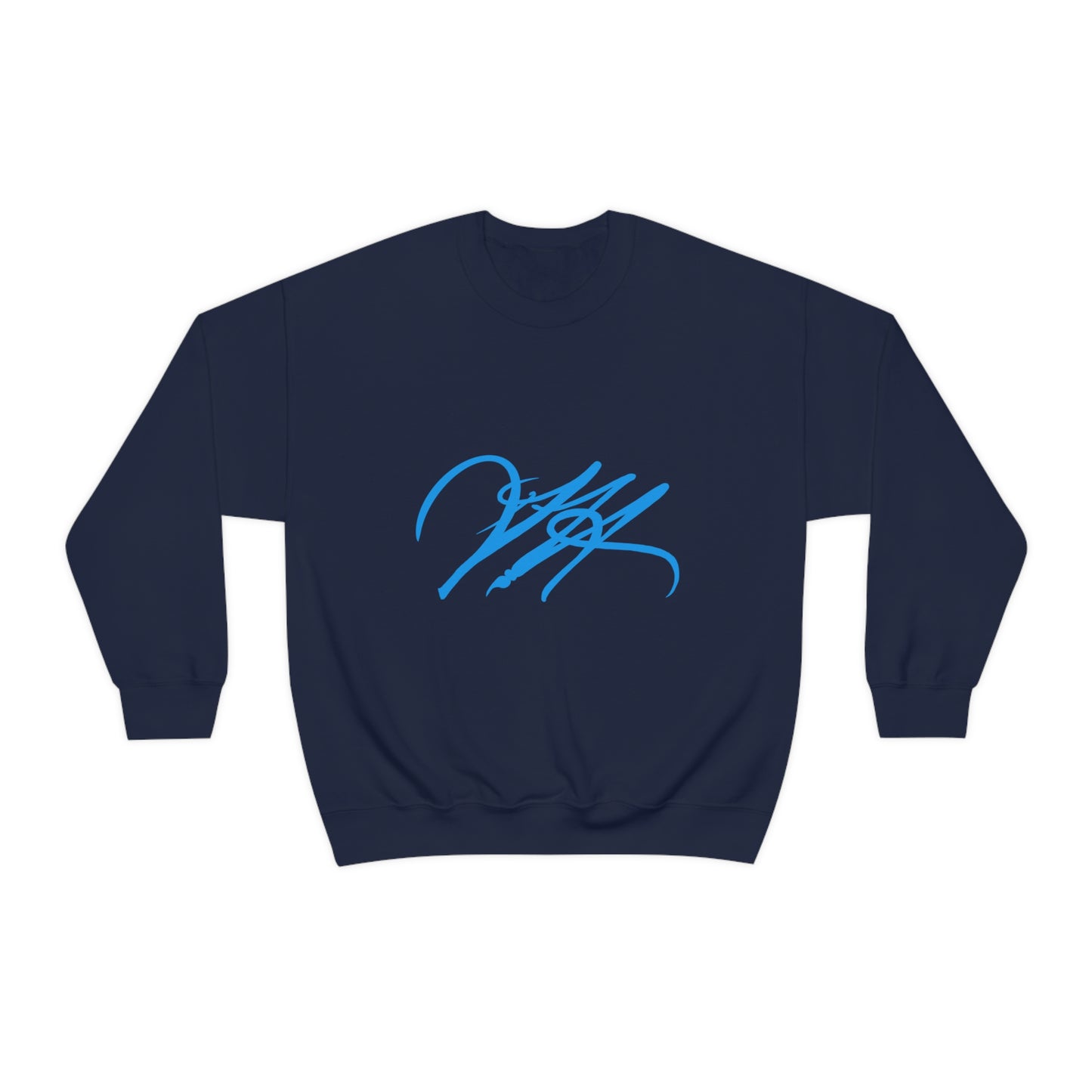 “Script Logo - Electric Blue” - Graphic Crewneck Sweatshirt by Artist David Hilborn