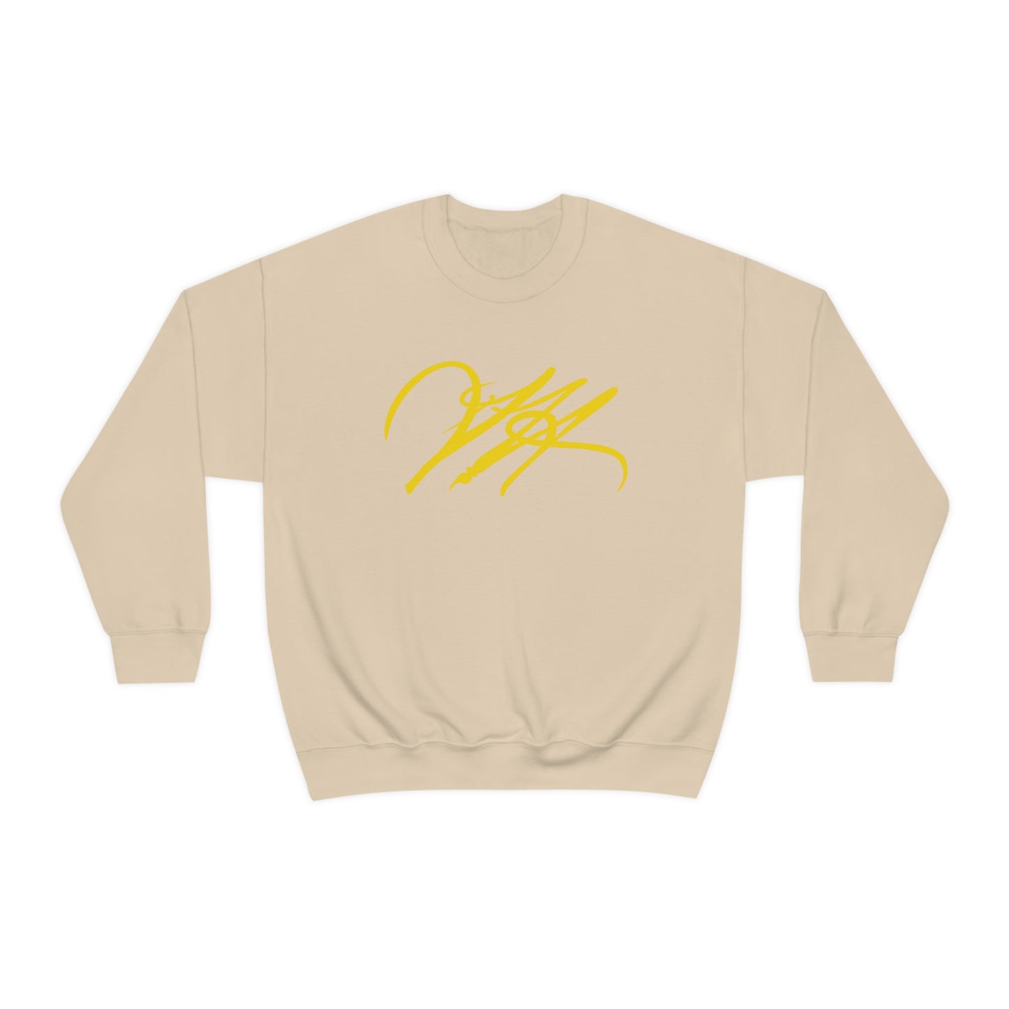 “Script Logo - Yellow” - Graphic Crewneck Sweatshirt by Artist David Hilborn