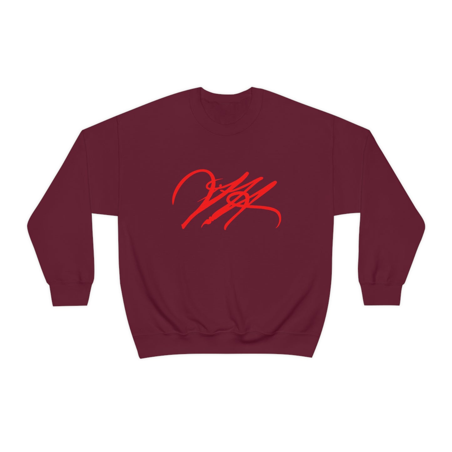 “Script Logo - Red” - Graphic Crewneck Sweatshirt by Artist David Hilborn