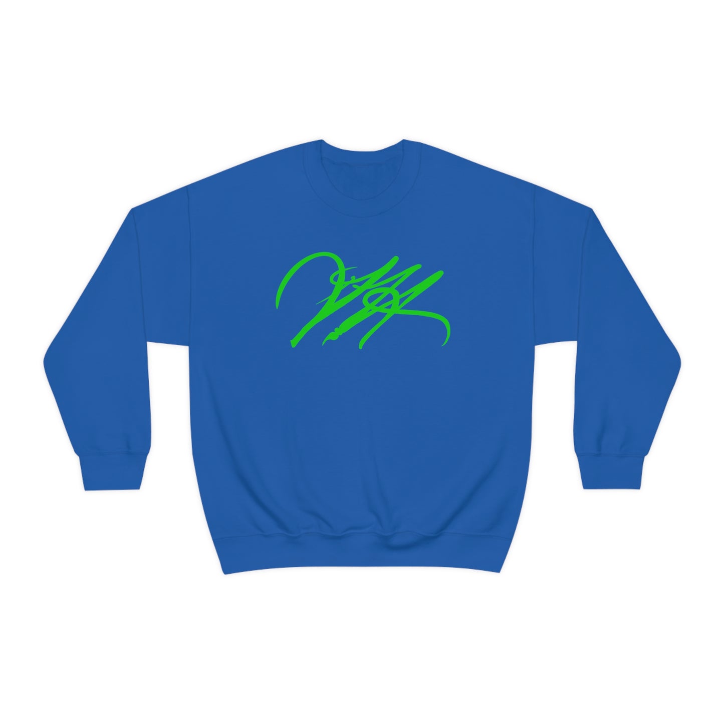 “Script Logo - Lime” - Graphic Crewneck Sweatshirt by Artist David Hilborn