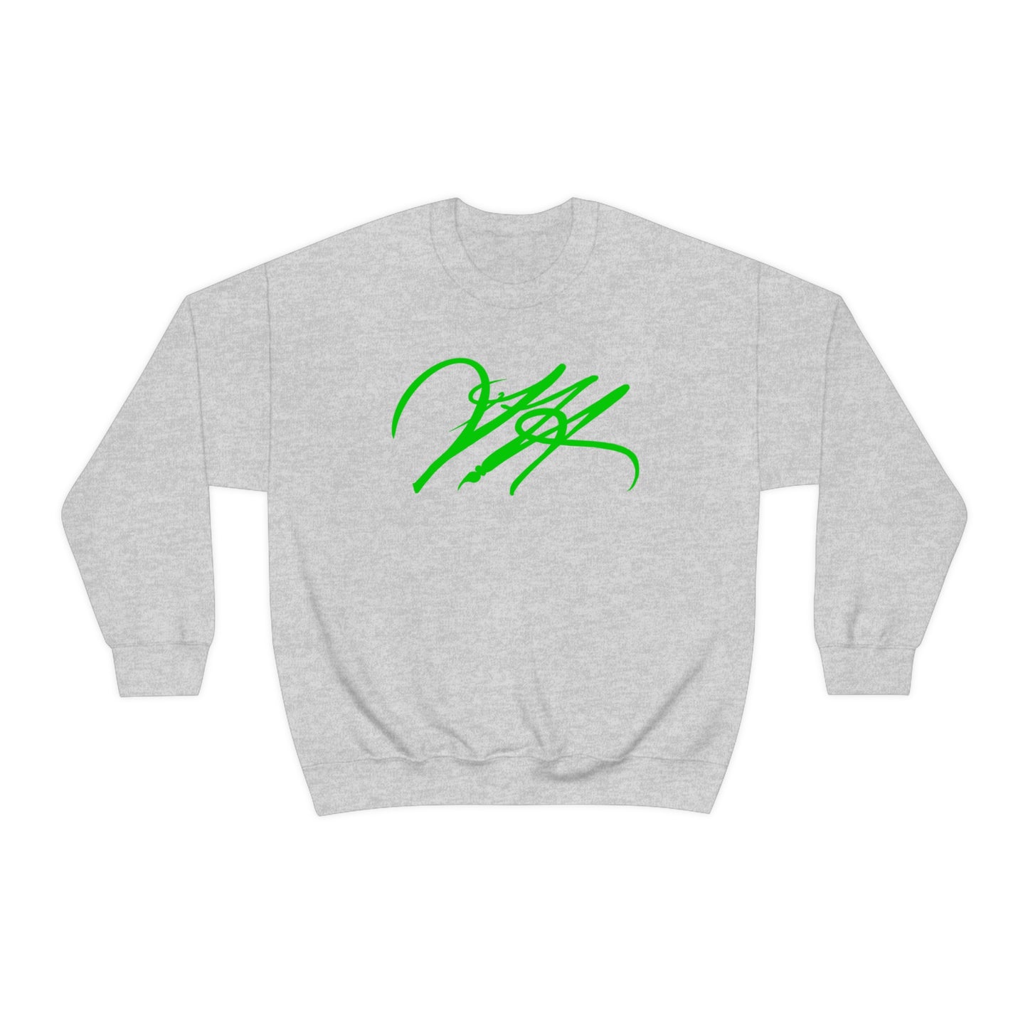 “Script Logo - Lime” - Graphic Crewneck Sweatshirt by Artist David Hilborn