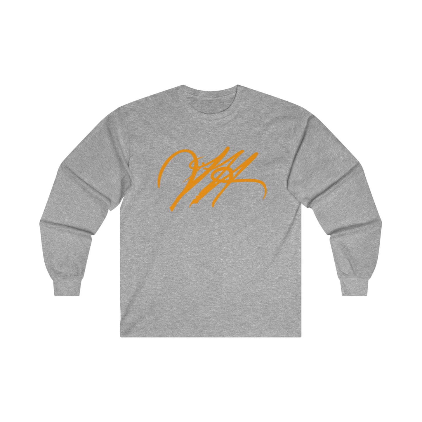 “Script Logo- Orange”-  Unisex Long Sleeve Graphic Shirt by Artist David Hilborn