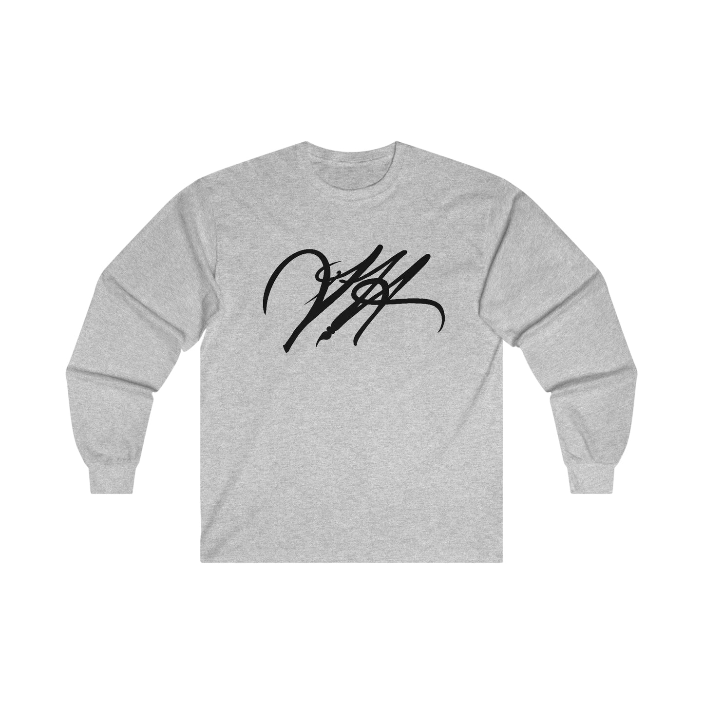 “Script Logo - Black”-  Unisex Long Sleeve Graphic Shirt by Artist David Hilborn