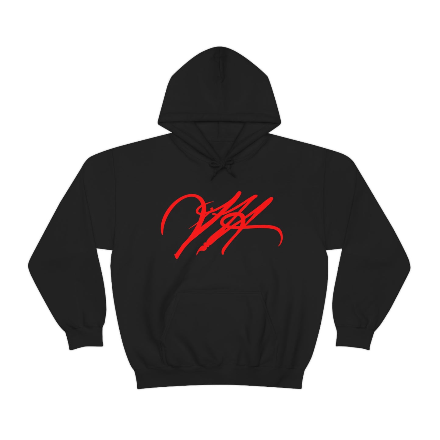 “Script Logo - Red” - Unisex Hooded Sweatshirt by artist David Hilborn