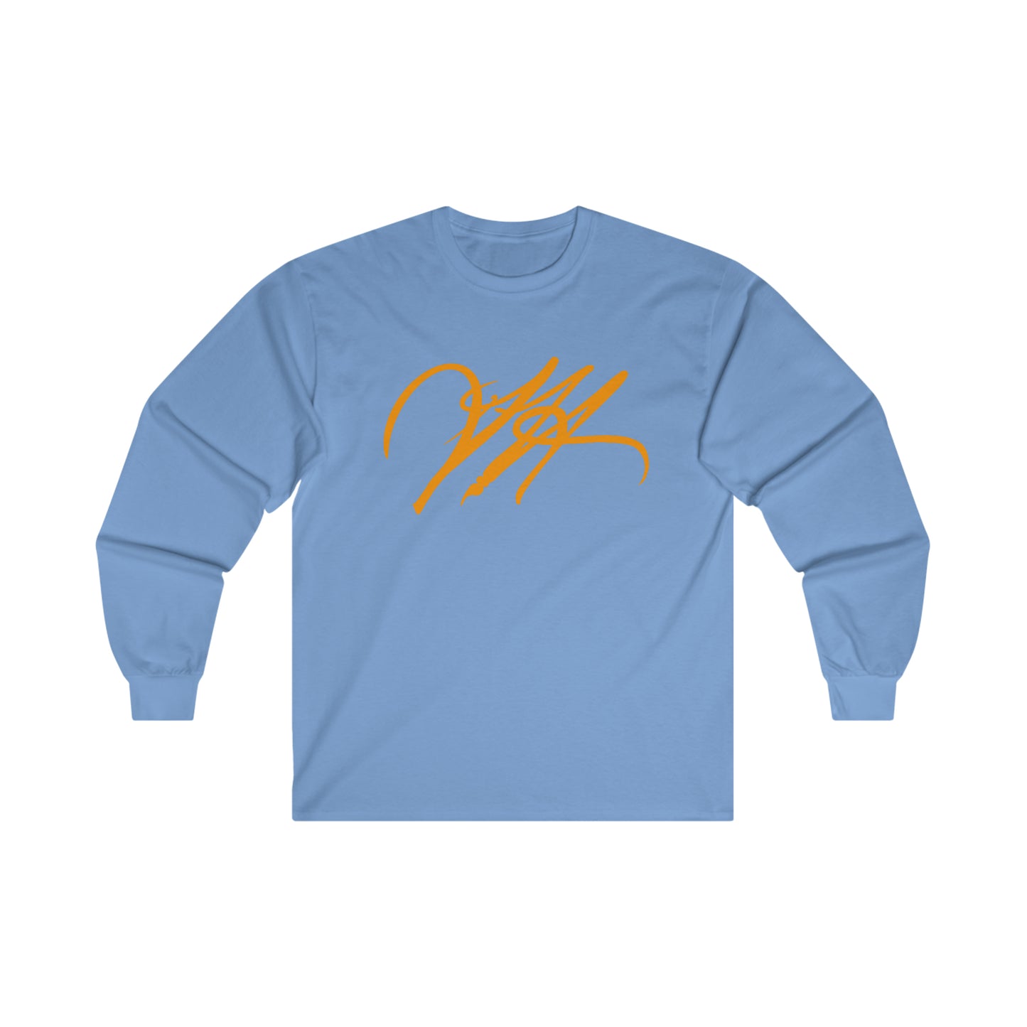 “Script Logo- Orange”-  Unisex Long Sleeve Graphic Shirt by Artist David Hilborn